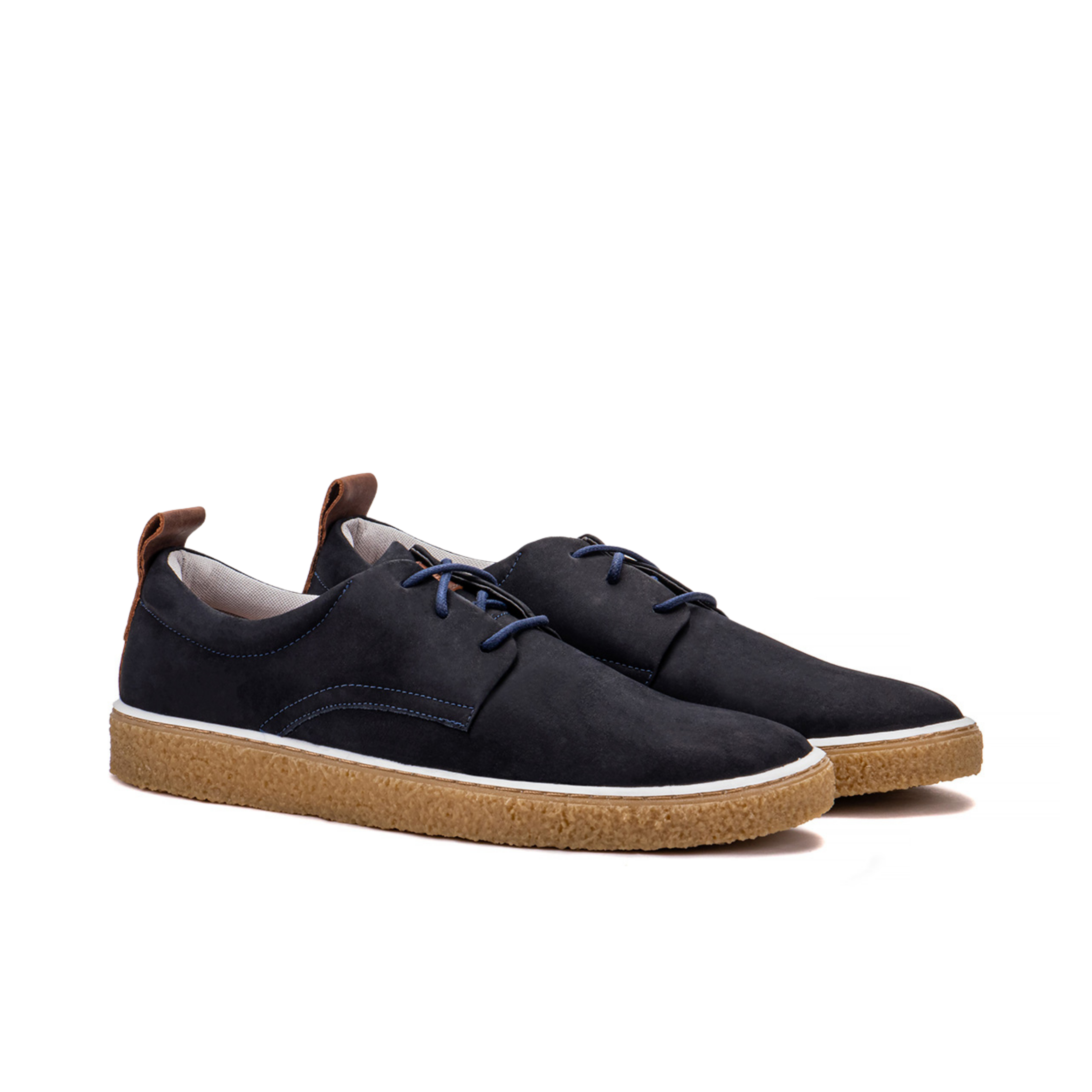 Artelio Venezia navy nubuck casual lace-up shoe with a flexible gum-style sole