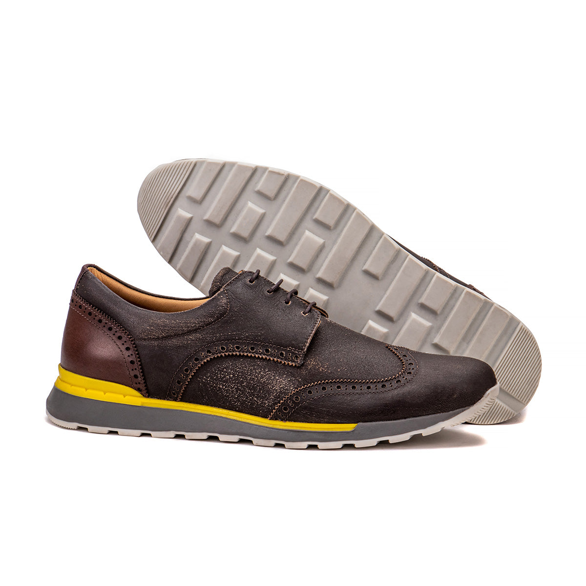 tobacco dress shoes Marco Derby Shoe Clean closed lacing A. Veer Men's Ellis Wingtip