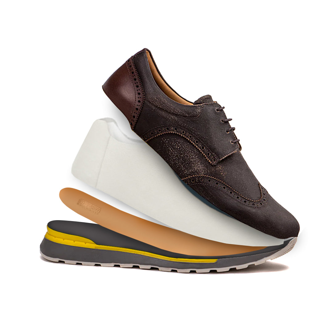 Neapolitan Brushed Tobacco Leather Dress Shoe | Artelio