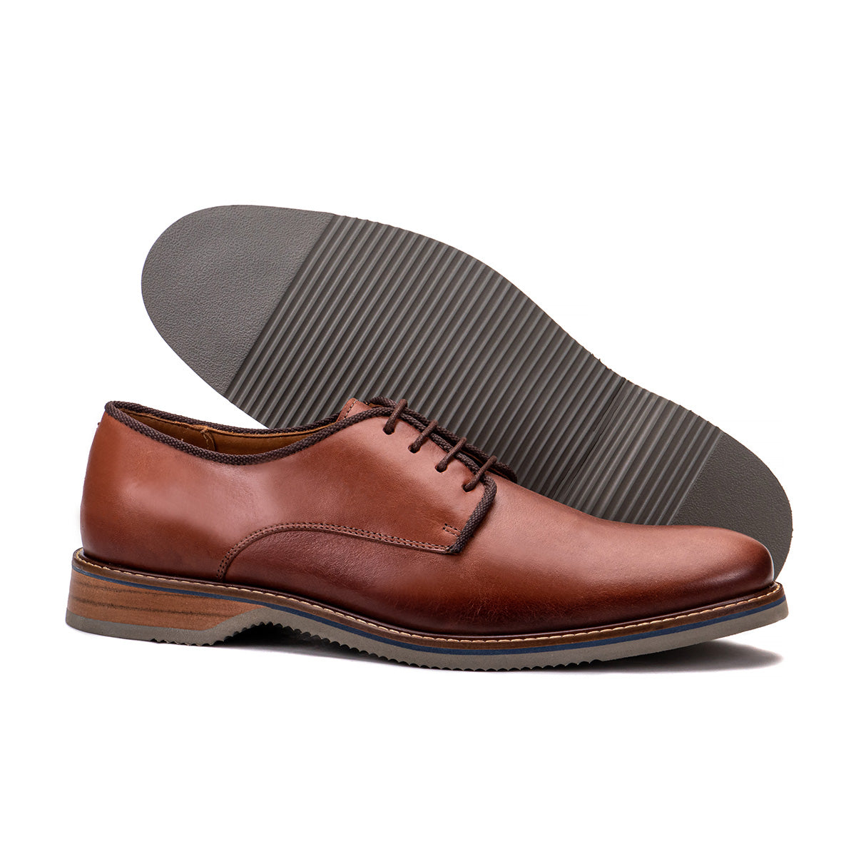 Sole detail of the Artelio Pisa terracotta leather plain-toe derby showing the flexible bottom