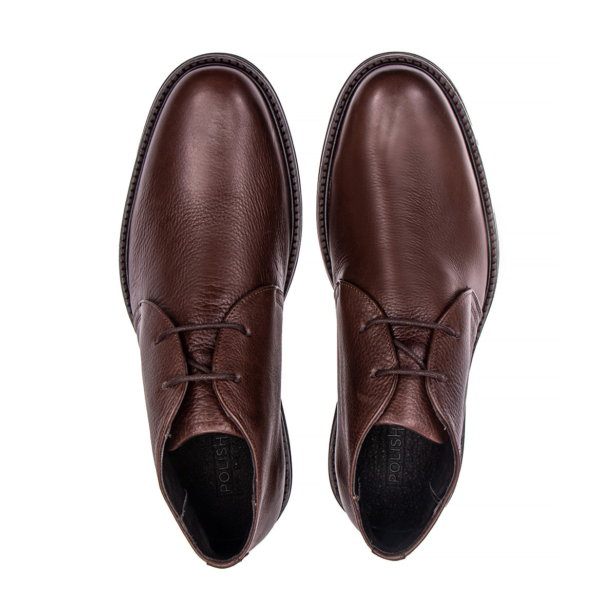 Top view of the Artelio Siena brown leather chukka boot showing the lace-up chukka shape